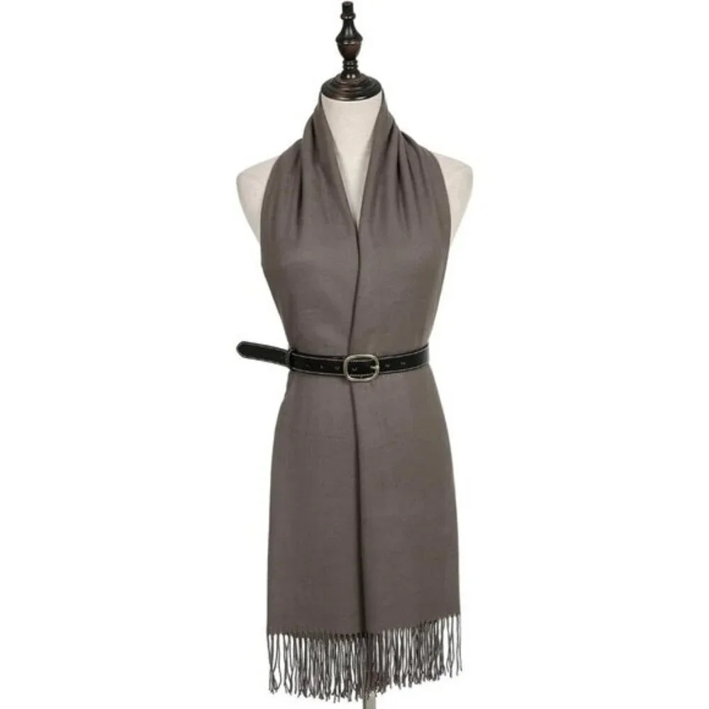 ⚡Women Gunmetal Pashmina Shawls Evening Dress Bridesmaid Winter Warm Long Scarf